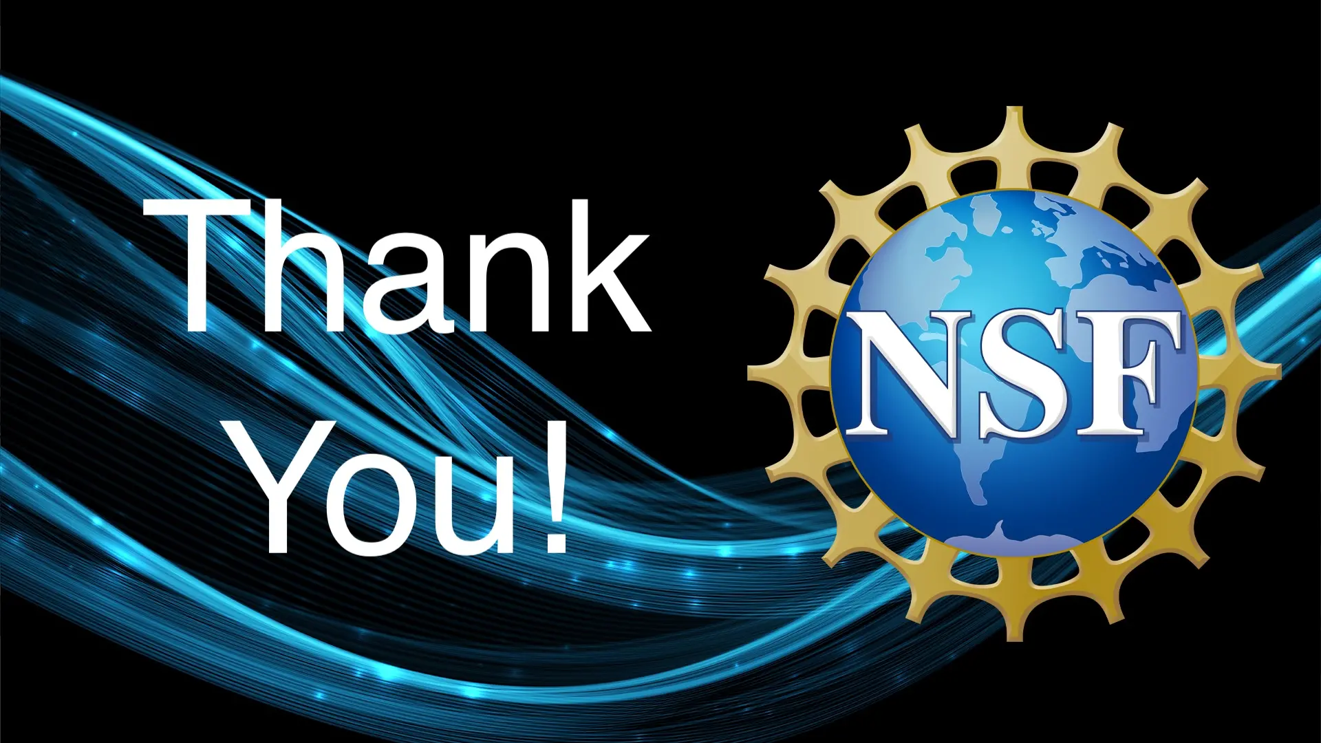 A 'Thank You!' text next to the logo of the NSF.